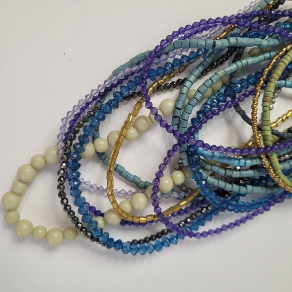 Necklace CHICO'S Multi-Strands Multi-Colors Beads Signed 17" BoHo Elegance - Picture 8 of 13